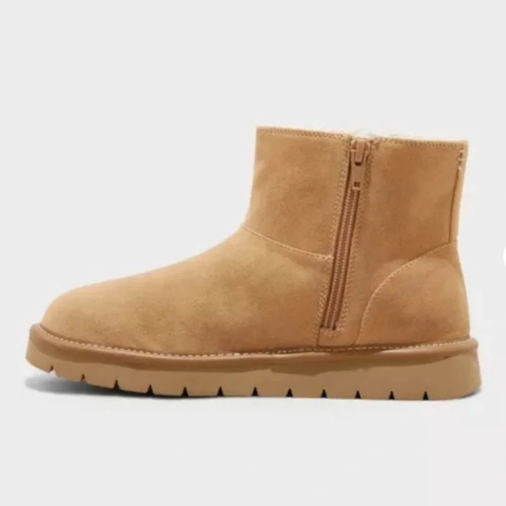 Universal Thread Women's Tan May Suede Booties‎ Memory Foam Insole - Picture 2 of 4